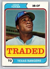1974 Topps #538T Cesar Tovar Traded Texas Rangers
