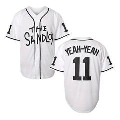 Sandlot Baseball Jersey Yeah-Yeah #11 Stitched White / Black Men&rsquo;s Size 2XL XXL