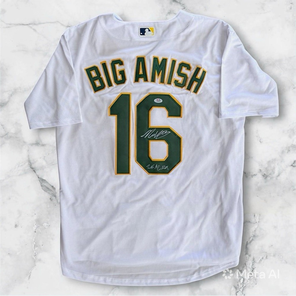 Nick Kurtz Signed Autographed Athletics Jersey Big Amish “25 AL ROY” PSA/DNA