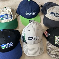 Seattle Seahawks Lot Of 6 New Era Sports Hat Cap Strap Back Adult One Size NFL