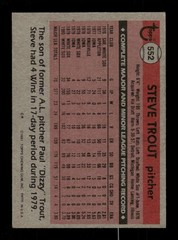 1981 Topps #552 Steve Trout signed autograph ex , blue sharpie EAA1 BXCP71