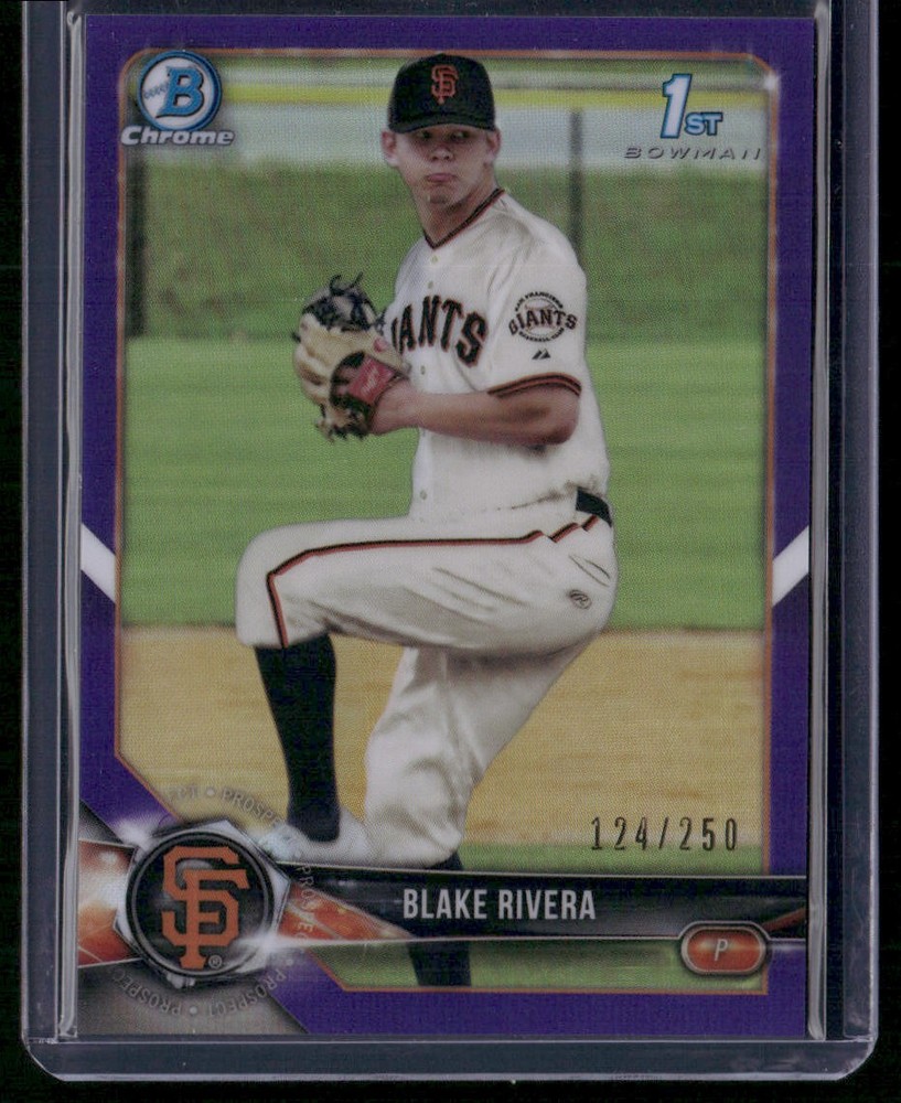 2018 Bowman Draft #BDC-80 Blake Rivera Chrome Purple Refractor #/250