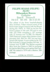 1978 TCMA The 60s #74 Felipe Alou Milwaukee Braves Set Break QTY