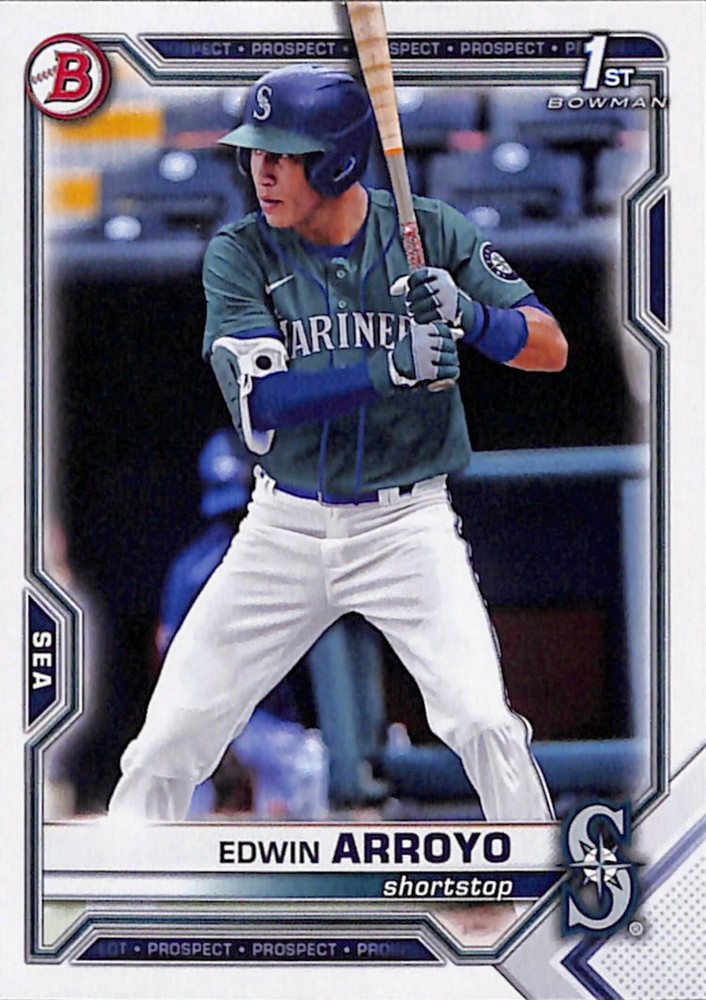 2021 Bowman Draft #BD-74 Edwin Arroyo Seattle Mariners 1st Bowman