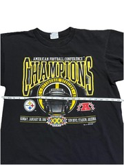 Size XL Black and yellow 1996 Pittsburgh Steelers AFC Champions T-shirt