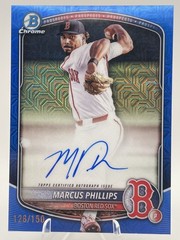 2025 Bowman Draft Chrome Marcus Phillips Blue Mojo Refractor Auto #BMA-MP /150