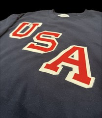 TEAM USA CHAMPION SWEATSHIRT SEWN ON USA NAVY RED AND WHITE LETTERING