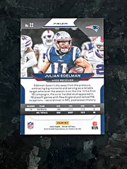2020 Panini Prizm Julian Edelman 39/99 Blue Cracked Ice New England Patriots #22