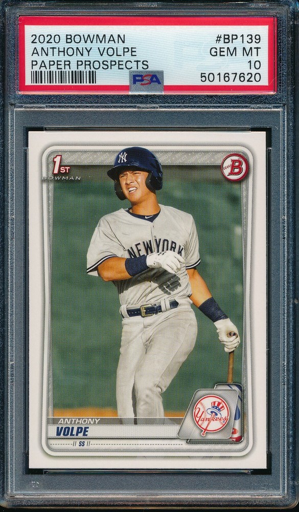 PSA 10 ANTHONY VOLPE 1st 2020 Bowman Paper NY Yankees Rookie Card RC GEM MINT