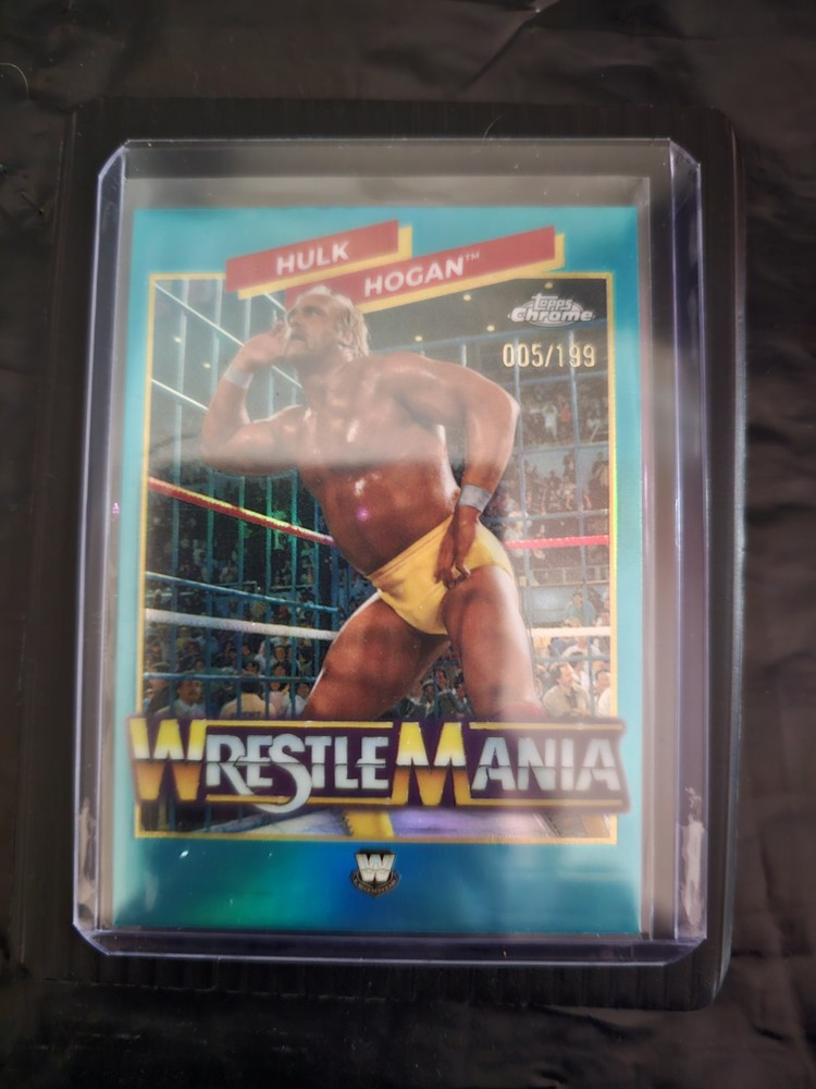 Hulk Hogan /199 2026 Topps Chrome WWE WRESTLEMANIA RECALL Card #WMR-15 Aqua