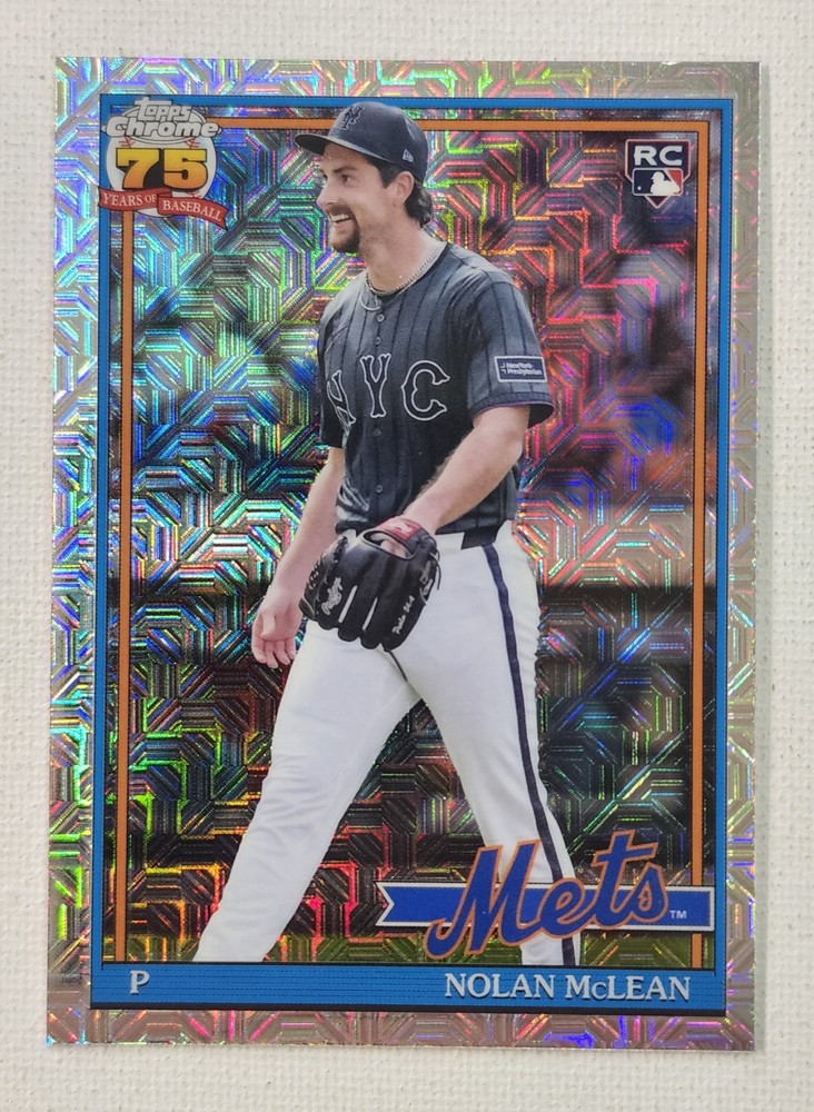 2026 Topps Series 1 91 Topps Chrome Mojo Nolan McLean RC #91C-48 New York Mets