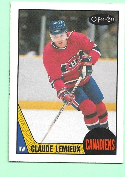 (1) CLAUDE LEMIEUX 1987-88 O-PEE-CHEE # 227 CANADIENS ROOKIE NM (N4685)