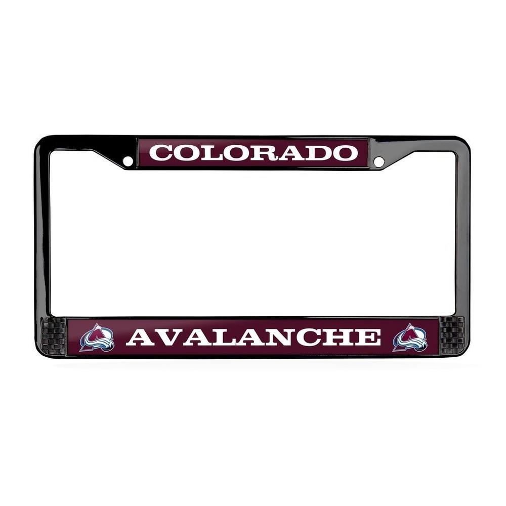 Colorado Avalanche NHL 3D Polyurethane 2-Hole Black Metal License Plate Frame