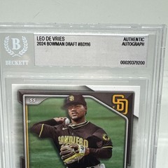 Leo De Vries SIGNED 2024 Bowman Draft BD-116 A’s Beckett BAS Slab Authentic Auto