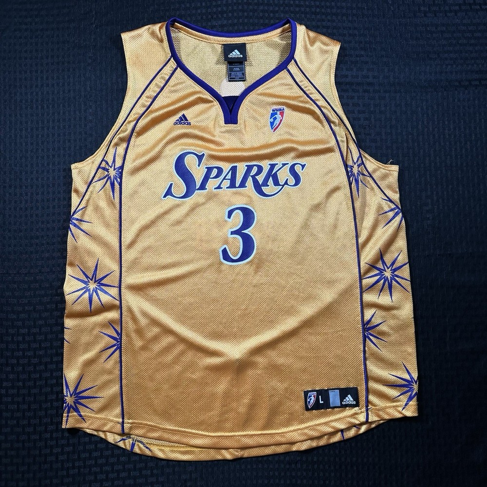 Vintage 2008 Adidas WNBA Los Angeles Sparks Candace Parker Jersey Sz Large RARE