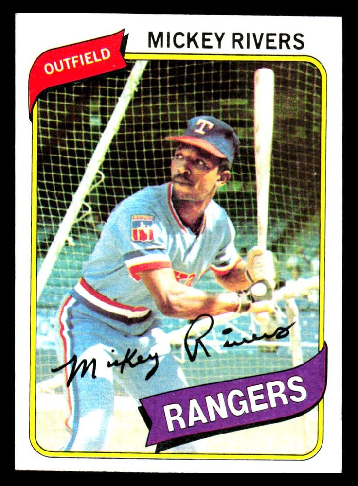 1980 Topps #485 Mickey Rivers Texas Rangers