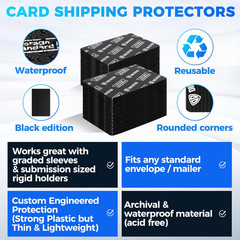 110 Pack 4×6 Trading Card Shipping Protectors Hard Plastic Black Card Shields