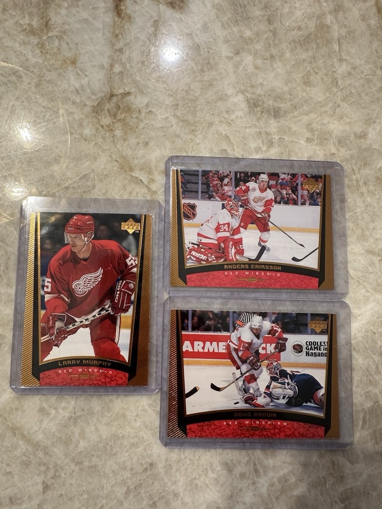 3 Lot 1998-99 UD Exclusives Doug Brown Larry Murphy Andres Eriksson /100 SP Card