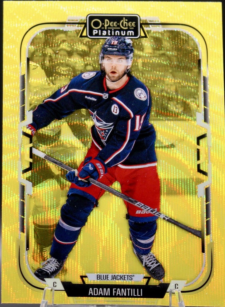 2025-26 O-Pee-Chee Platinum – Adam Fantilli – Neon Yellow Surge – Blue Jackets