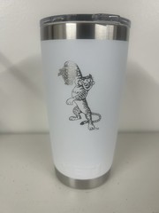 Dunking Mike the Tiger white Yeti 20oz Cup of LSU