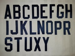 Tackle Twill Letters 3&Prime; Block Font NHL NFL NBA MLB Authentic Jersey Letters NAVY