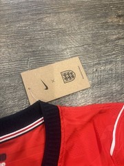 England Away Kane #9 Soccer Jersey Red Navy White Men&rsquo;s Size M