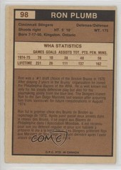 1975-76 O-Pee-Chee WHA Ron Plumb #98 16jy