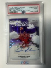 2025 TOPPS CHROME SKY WRITE SIGNATURES PURPLE REFRACTOR DENNIS RODMAN /75PSA 9