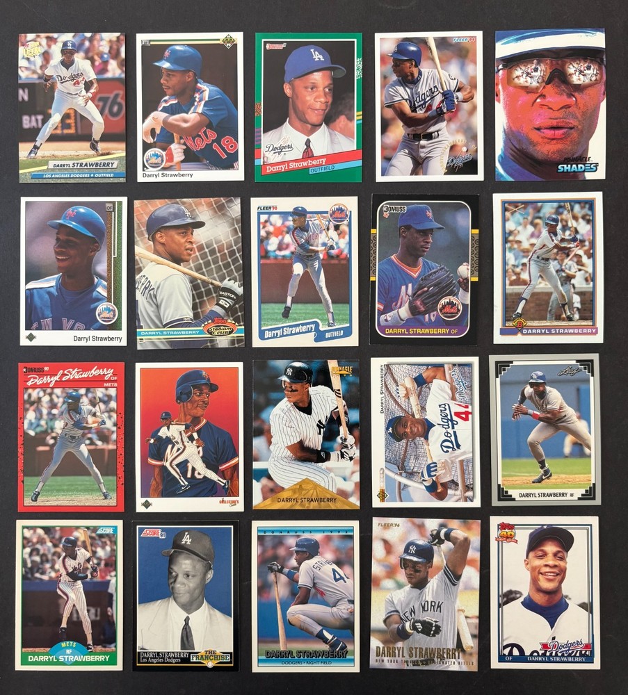 20 CARD LOT OF DIFFERENT DARRYL STRAWBERRY CARDS- MLB -FREE SHIPPING! -#W061326N