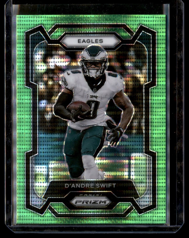 2023 Panini Prizm #237 D&rsquo;Andre Swift Neon Green Pulsar