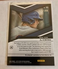 AJ Ewing 2023 Panini Elite Extra edition Auograph 125/200 Mets