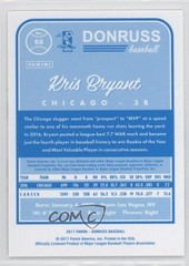 2017 Panini Donruss Variation Cyan Back Kris Bryant (Black and White Photo) 1s3