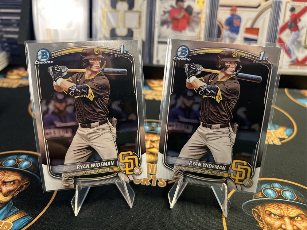 2025 Bowman Chrome Draft Ryan Wideman BDC-190 2 Card Lot Padres