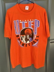 Vintage 1980s NCAA Basketball Utep Miners Tim Hardaway Era Shirt Jerzees XL USA