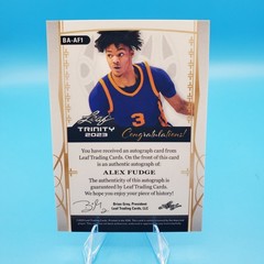 2022-23 Leaf Trinity – Alex Fudge #BA-AF1 Holo Green /20 (AU, RC)