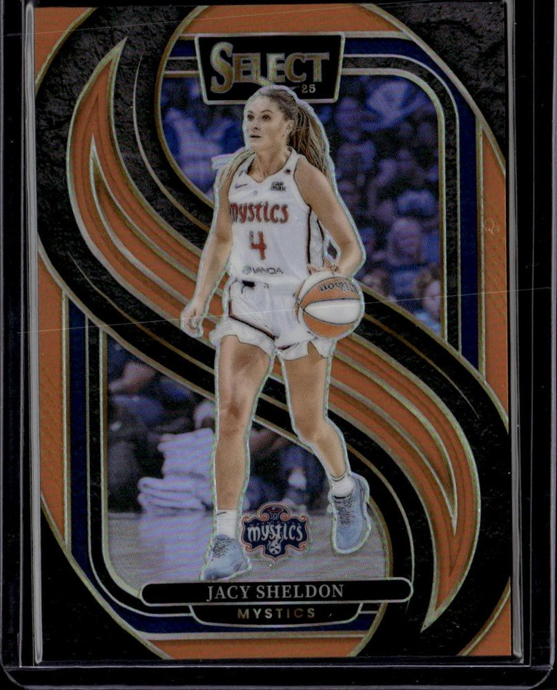 2025 Panini Select WNBA Orange Prizm Jacy Sheldon /125 | Washington Mystics