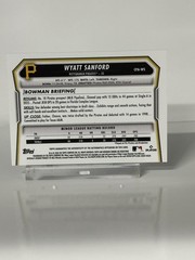 2025 Topps Bowman Chrome Prospect Autos Wyatt Sanford Pirates Aqua /125 CPA-WS