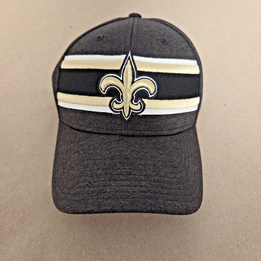 New Orleans Saints New Era 39 Thirty Fitted L/XL Dark Grey Black Cap