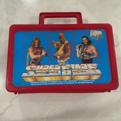 1991 WWF SUPERSTARS RED Lunchbox/Pencil Case Warrior, Hogan, Jake the Snake