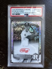2025 Bowman Chrome Kevin Alvarez Red Ink Black And White Shimmer Auto PSA 9