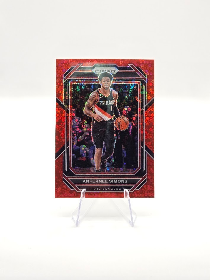Anfernee Simons 2022-23 Panini Prizm Fast Break Red SP /100 #46 Trail Blazers