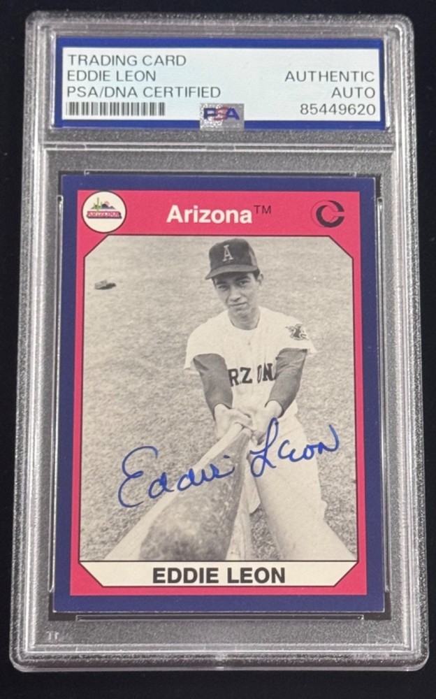 Eddie Leon « Arizona Wildcats Baseball Legend » Signed Rookie Card Autographed PSA