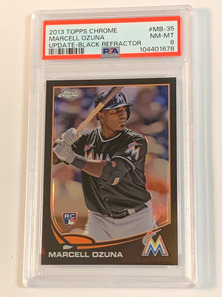2013 Topps Chrome Update Black Refractor #MB-35 Marcell Ozuna RC /99 – PSA 8