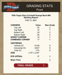 1956 Topps Davy Crockett Orange Back #60 Startling Report 1 – POOR