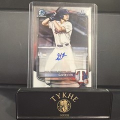 Gavin Fien 2025 Bowman Draft #CPA-GF Chrome Auto Rookie 1st RC Texas Rangers