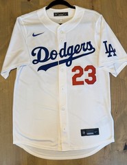 Nike LA Dodgers Michael Conforto #23 MLB Jersey White/Blue/Red Size S