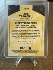 2026 Topps Finest – Alan Trammell Finest Moments Auto #FMA-AT – Tigers