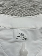 Michigan Wolverines Sweater Mens Medium Peter Millar White Quarter Zip *