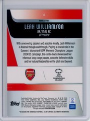 2025-26 TOPPS CHROME UEFA WOMEN&rsquo;S CHAMPIONS LEAGUE REFRACTOR LEAH WILLIAMSON #4