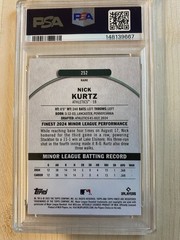 Topps 2025 Finest Nick Kurtz Rookie #252 Sky Blue Refractor /150 PSA 9